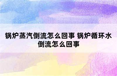 锅炉蒸汽倒流怎么回事 锅炉循环水倒流怎么回事